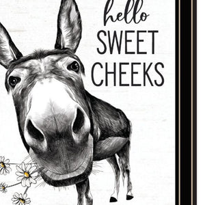 HomeRoots Set of Two Hello Sweet Cheeks! Stylish Black Framed Bathroom Art for a Playful Touch of Charm 568676