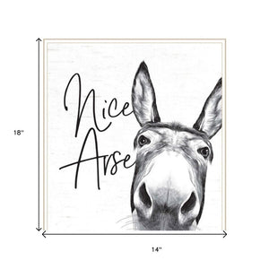 HomeRoots Set of Two Stylish Black Framed Bathroom Prints - Chic Hello Sweet Cheeks! Wall Art Decor 568677