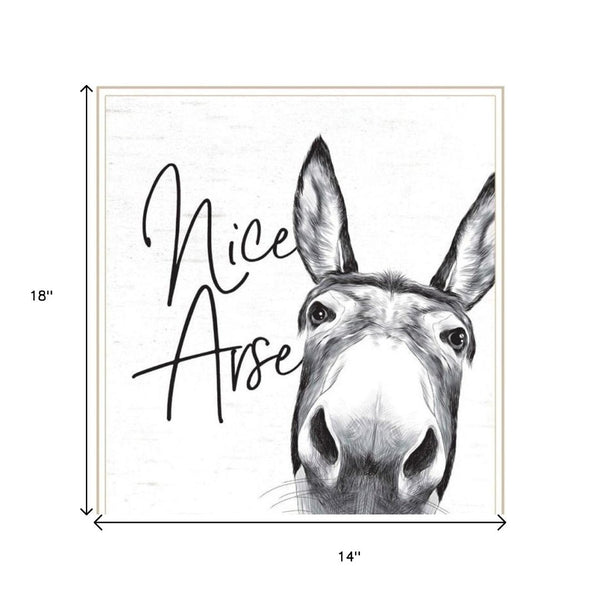 HomeRoots Set of Two Stylish Black Framed Bathroom Prints - Chic Hello Sweet Cheeks! Wall Art Decor 568677