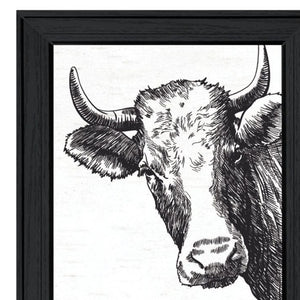 HomeRoots Set of Two HERD THAT! Black Framed Bathroom Prints - Modern Wall Art for Contemporary Spaces 568678