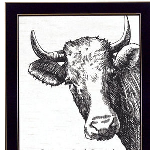 HomeRoots Set Of Two HERD THAT! Contemporary Black Framed Bathroom Wall Art for Stylish Home Decor Upgrade 568679