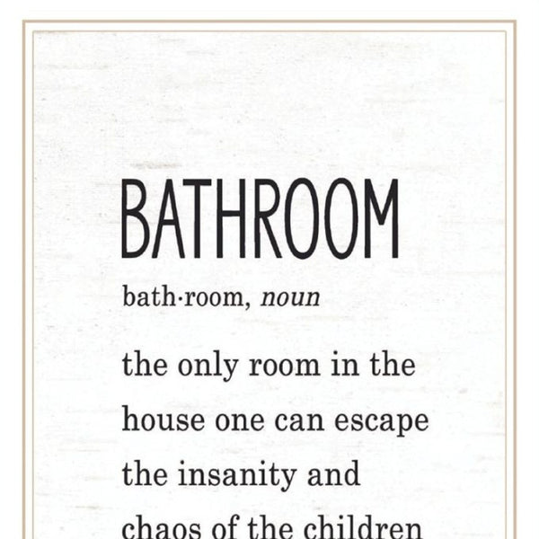 HomeRoots Set Of Two HERD THAT! Stylish White Framed Bathroom Wall Art for Trendy Home Decor and Accent 568681