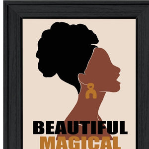 HomeRoots Set of Two Stunning Black is Beautiful Framed Art Prints – Modern Wall Decor for Home & Office Spaces 568686