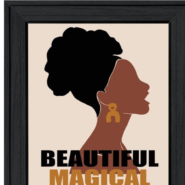 HomeRoots Set of Two Stunning Black is Beautiful Framed Art Prints – Modern Wall Decor for Home & Office Spaces 568686