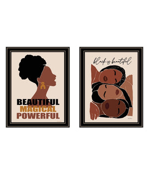 HomeRoots Set of Two Black is Beautiful Framed Wall Art - Modern Elegance for Home Décor and Easy Hanging 568688