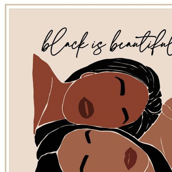 HomeRoots Set of Two Black is Beautiful Framed Wall Art Prints – Modern Typography for Stylish Home Décor 568689