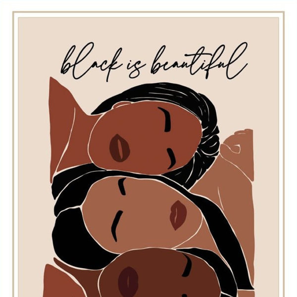 HomeRoots Set of Two Black is Beautiful Framed Wall Art Prints – Modern Typography for Stylish Home Décor 568689
