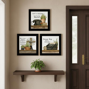 HomeRoots Set of Three Modern Black Framed Wall Art - Vibrant Acrylic Prints for Stylish Home Decor 568691
