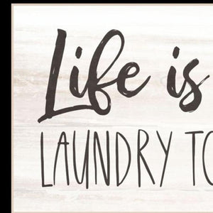 HomeRoots Set of Two Humorous Laundry Wall Art Prints - Modern Black Framed Decor for Fun Home Spaces 568697