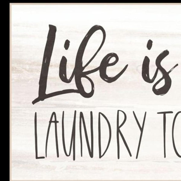 HomeRoots Set of Two Humorous Laundry Wall Art Prints - Modern Black Framed Decor for Fun Home Spaces 568697