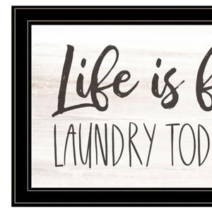 HomeRoots Set of Two Playful Laundry Wall Art with Black Frames – Humorous and Stylish Décor for Your Space! 568698