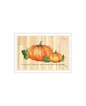 HomeRoots Set of Two Framed Fall Pumpkin Prints - Cheerful Wall Art for Modern & Farmhouse Decor 568703