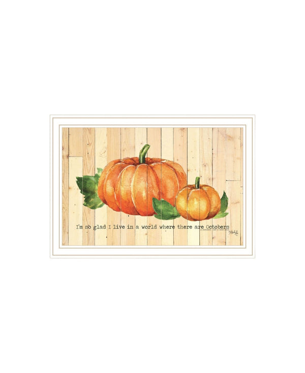 HomeRoots Set of Two Framed Fall Pumpkin Prints - Cheerful Wall Art for Modern & Farmhouse Decor 568703
