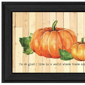 HomeRoots Set of Two Charming Happy Fall Pumpkins Framed Wall Art for Cozy Autumn Decor & Stylish Home Accents 568704