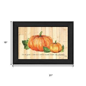 HomeRoots Set of Two Charming Happy Fall Pumpkins Framed Wall Art for Cozy Autumn Decor & Stylish Home Accents 568704