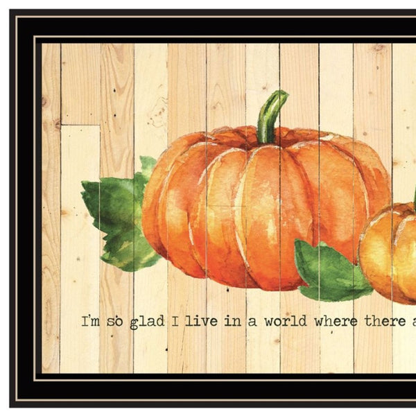 HomeRoots Set of Two Charming October Pumpkin Wall Art Prints in Black Frames – Perfect for Autumn Decor! 568705