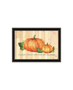 HomeRoots Set of Two Charming October Pumpkin Wall Art Prints in Black Frames – Perfect for Autumn Decor! 568705