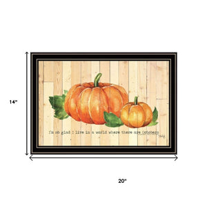 HomeRoots Set of Two Charming October Pumpkin Wall Art Prints in Black Frames – Perfect for Autumn Decor! 568705