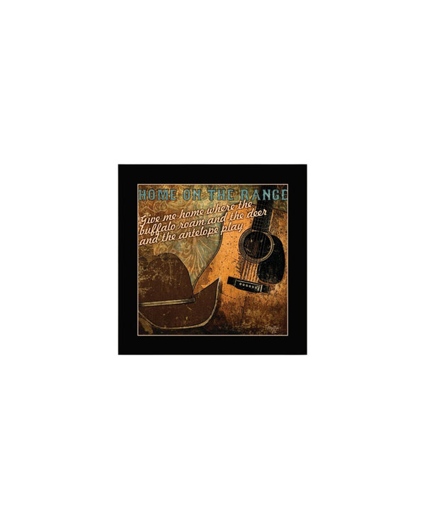 HomeRoots Set of Two Rustic Western Framed Wall Art – Acrylic Paintings in Black Frames for Chic Decor 568712