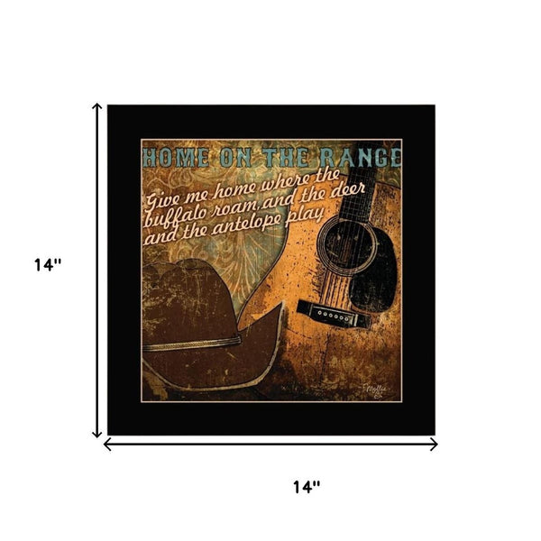 HomeRoots Set of Two Rustic Western Framed Wall Art – Acrylic Paintings in Black Frames for Chic Decor 568712
