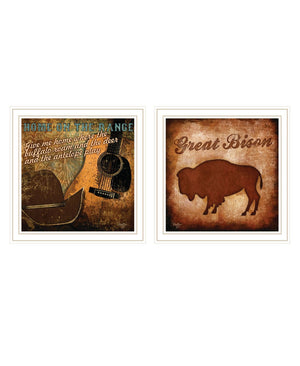 HomeRoots Set of Two Rustic Western Black Framed Wall Art Prints - Chic Home Decor for Any Space! 568714