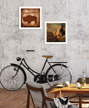 HomeRoots Set of Two Rustic Western Black Framed Wall Art Prints - Chic Home Decor for Any Space! 568714