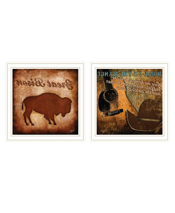 HomeRoots Set of Two Rustic Western Black Framed Wall Art Prints - Chic Home Decor for Any Space! 568714