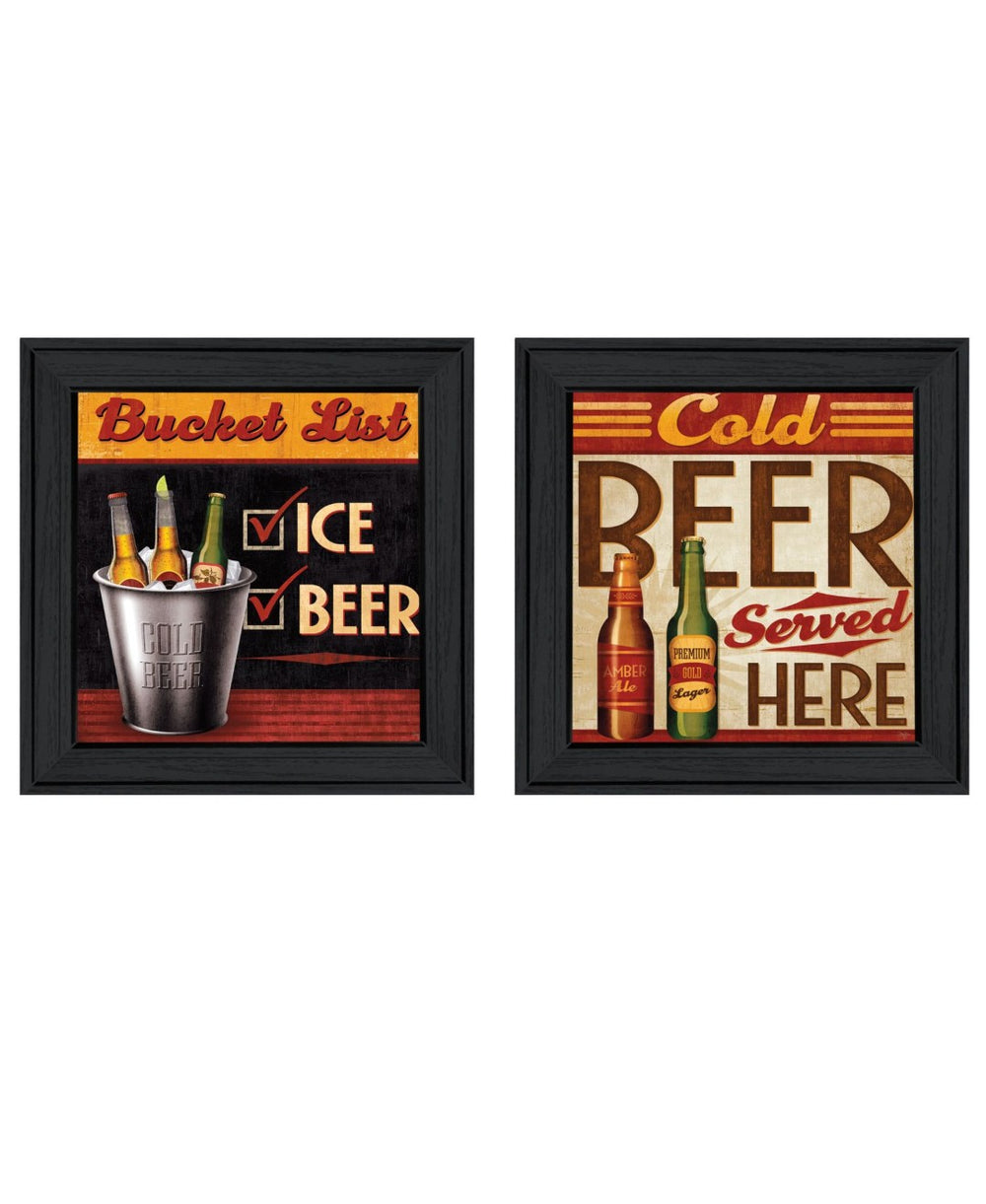 HomeRoots Set of Two Bucket List Framed Wall Art Prints - Modern Black Frames for Colorful Home Decor 568715