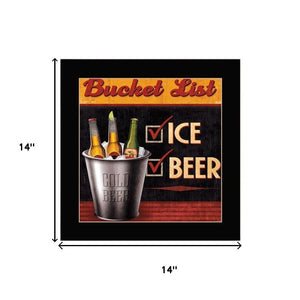 HomeRoots Set of Two Vibrant Bucket List Black Framed Wall Art Prints for Modern Home Decor & Style 568716