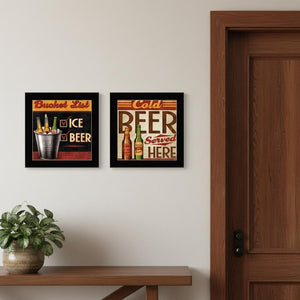 HomeRoots Set of Two Vibrant Bucket List Black Framed Wall Art Prints for Modern Home Decor & Style 568716