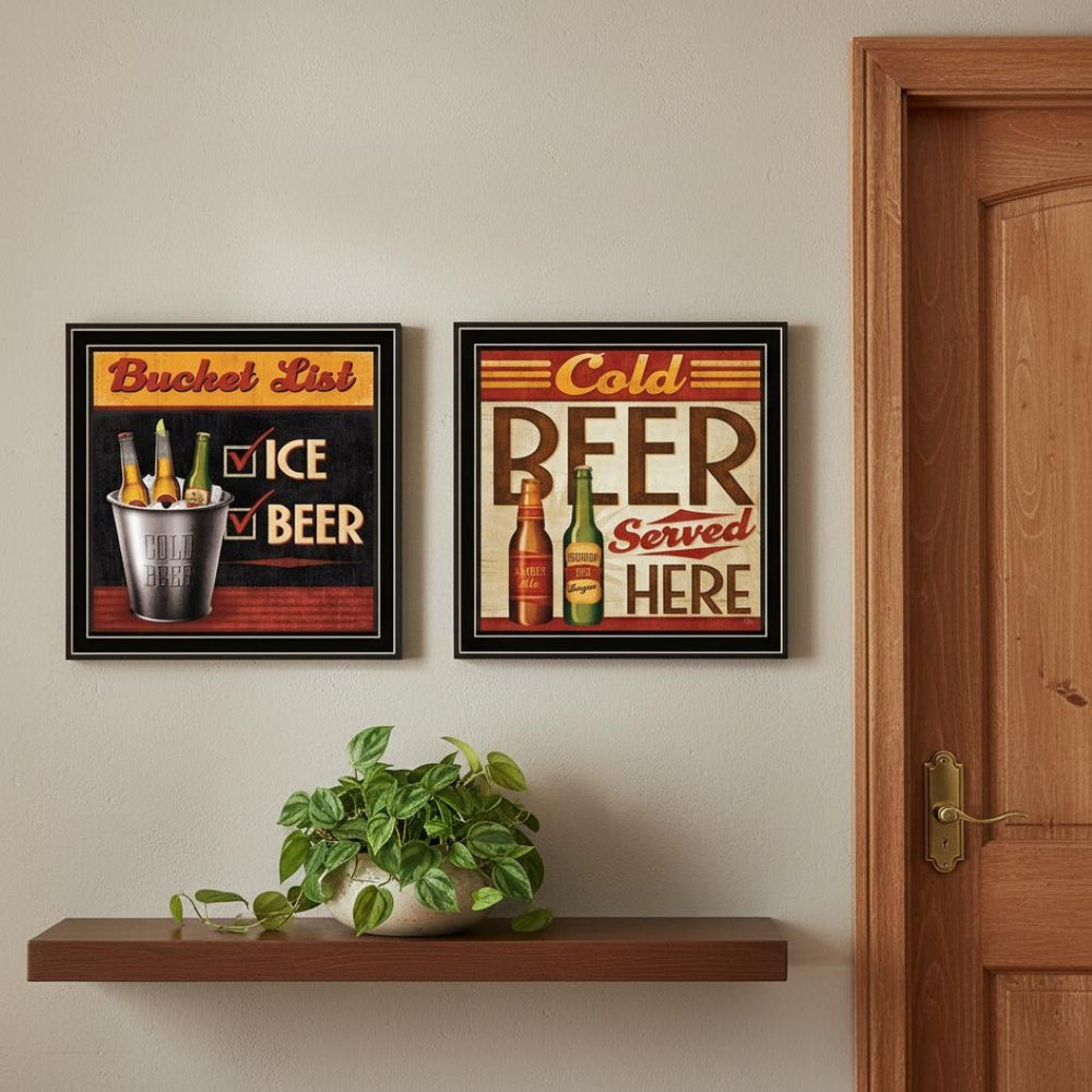 HomeRoots Set Of Two Framed Wall Art Prints – Contemporary Black Frames for Stylish Home Décor & Colorful Accents 568717