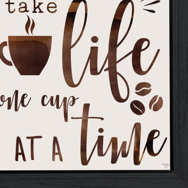 HomeRoots Set of Two Framed Kitchen Wall Art - Modern Acrylic-Style Prints in Sleek Black Frames for Home Décor 568719