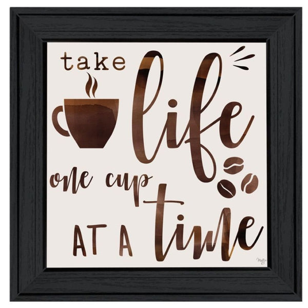 HomeRoots Set of Two Framed Kitchen Wall Art - Modern Acrylic-Style Prints in Sleek Black Frames for Home Décor 568719