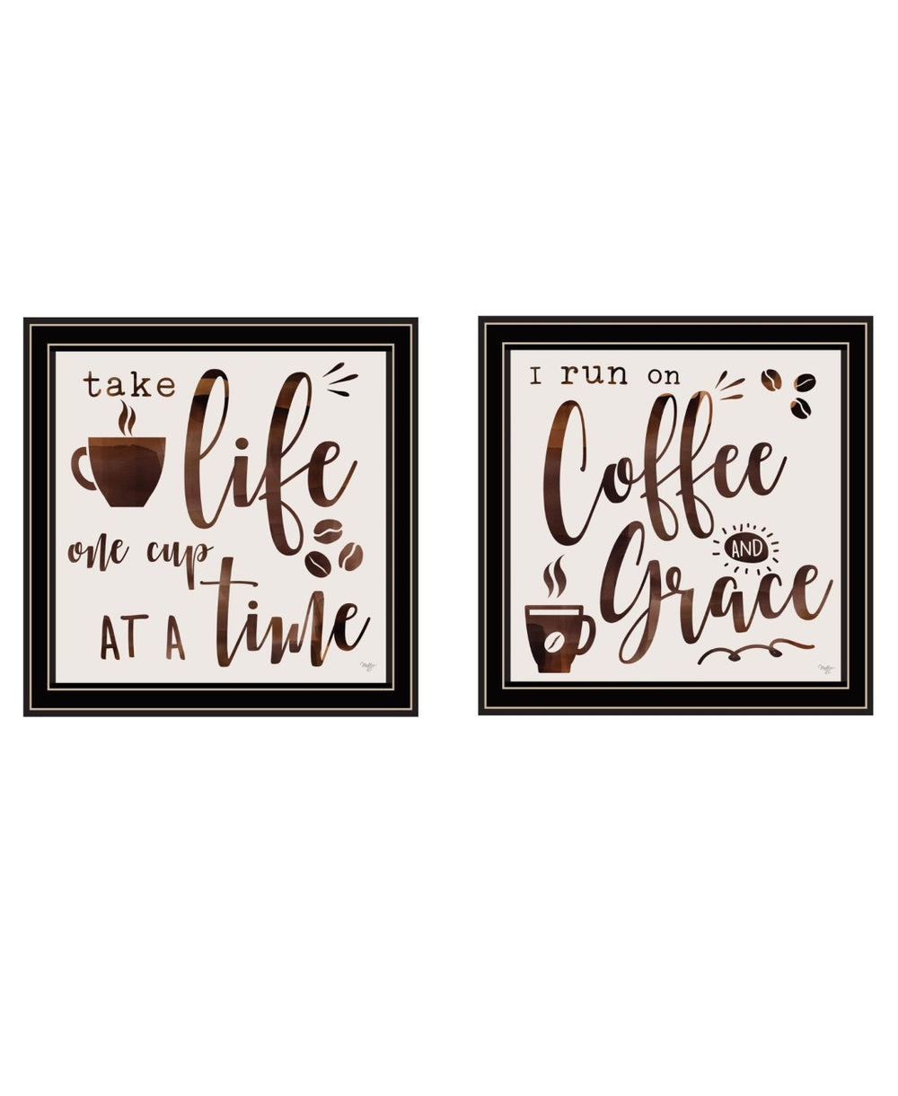 HomeRoots Set of Two Framed Kitchen Wall Art Prints – Bold Acrylic Style for Modern Home Decor & Easy Display 568721