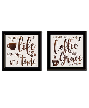 HomeRoots Set of Two Framed Kitchen Wall Art Prints – Bold Acrylic Style for Modern Home Decor & Easy Display 568721
