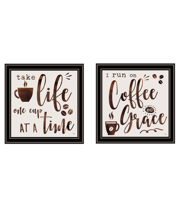HomeRoots Set of Two Framed Kitchen Wall Art Prints – Bold Acrylic Style for Modern Home Decor & Easy Display 568721