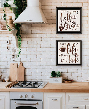HomeRoots Set of Two Framed Kitchen Wall Art Prints – Bold Acrylic Style for Modern Home Decor & Easy Display 568721