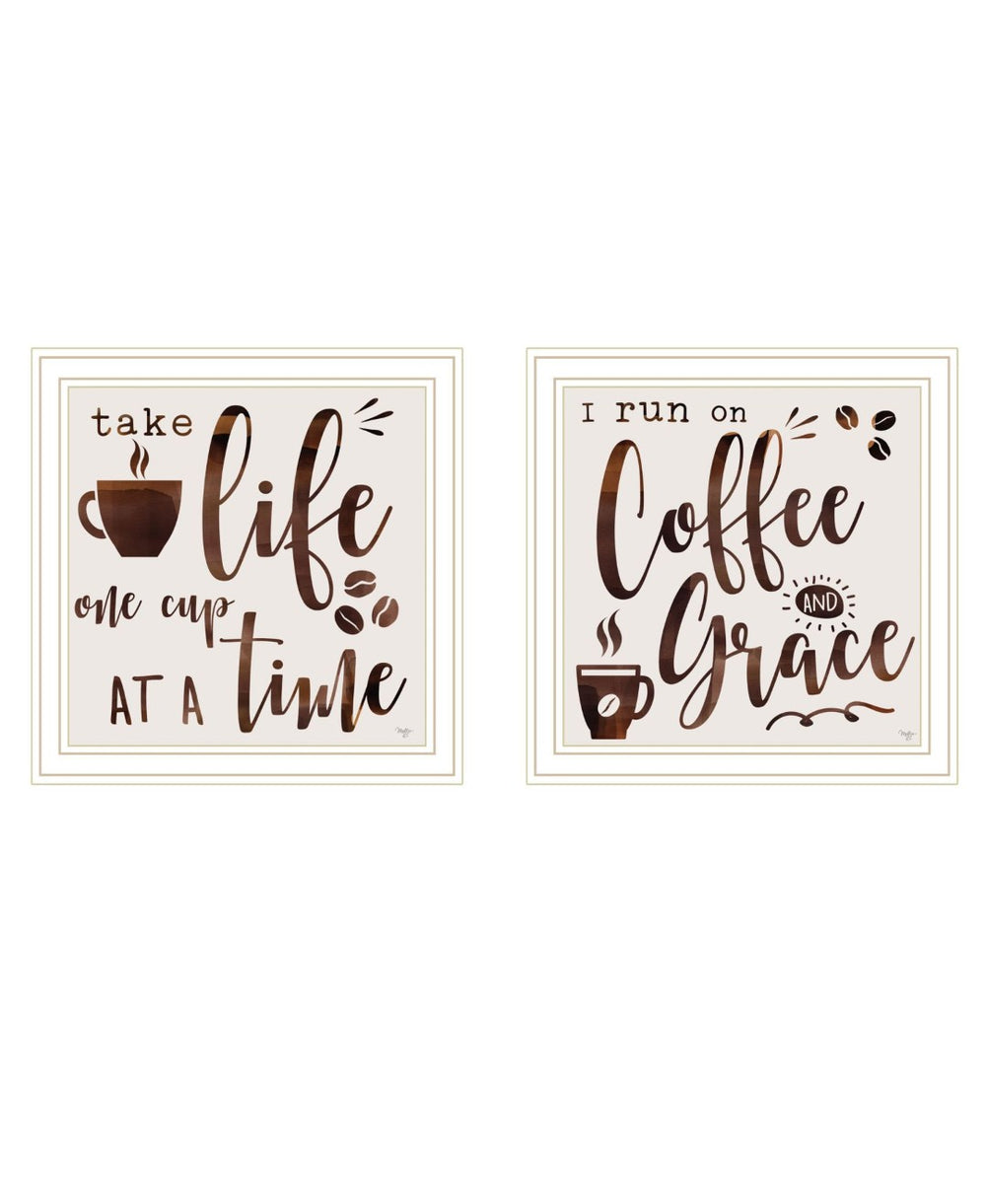 HomeRoots Set of Two Framed Kitchen Wall Art - Vibrant Acrylic Prints in Sleek Black Frames for Modern Decor 568722