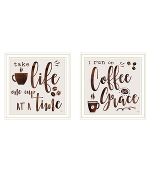 HomeRoots Set of Two Framed Kitchen Wall Art - Vibrant Acrylic Prints in Sleek Black Frames for Modern Decor 568722