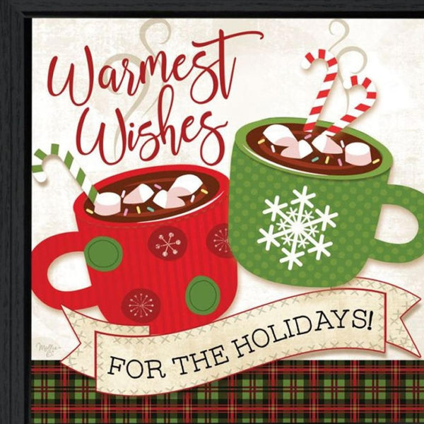 HomeRoots Set of Two Framed Hot Cocoa & Candy Canes Kitchen Wall Art – Cozy Seasonal Decor for Home 568723