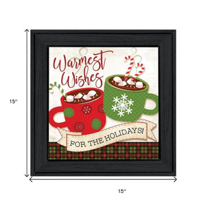 HomeRoots Set of Two Framed Hot Cocoa & Candy Canes Kitchen Wall Art – Cozy Seasonal Decor for Home 568723