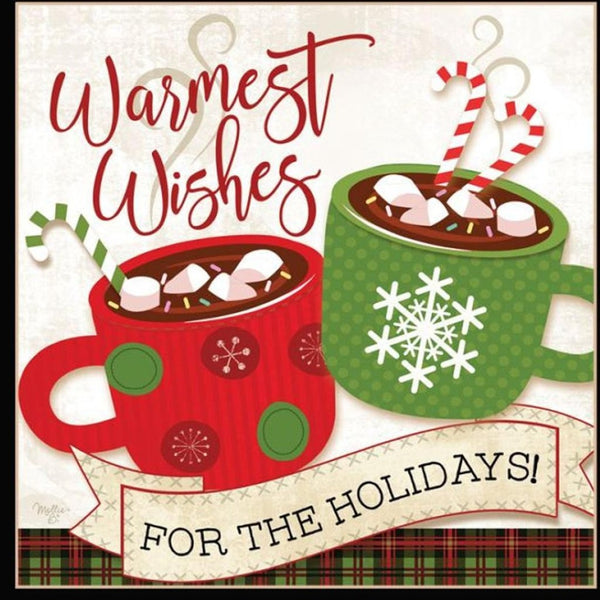 HomeRoots Set of Two Cozy Hot Cocoa and Candy Cane Framed Prints for Festive Kitchen Decor and Style 568724