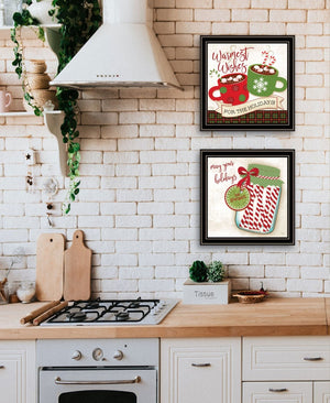 HomeRoots Set of Two Framed Hot Cocoa & Candy Canes Wall Art – Modern Kitchen Decor for Festive Charm 568725