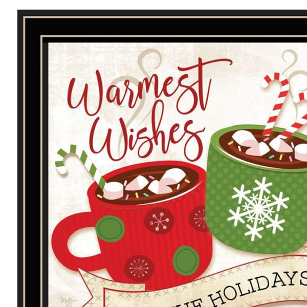 HomeRoots Set of Two Framed Hot Cocoa & Candy Canes Wall Art – Modern Kitchen Decor for Festive Charm 568725