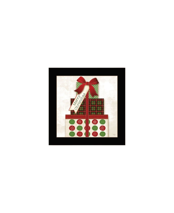HomeRoots Set of Three Festive Christmas Wall Art Prints in Black Frames - Perfect for Holiday Decor! 568728