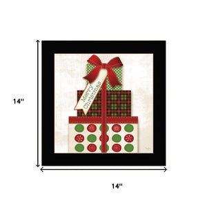HomeRoots Set of Three Festive Christmas Wall Art Prints in Black Frames - Perfect for Holiday Decor! 568728