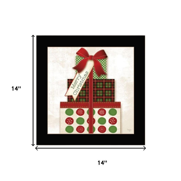HomeRoots Set of Three Festive Christmas Wall Art Prints in Black Frames - Perfect for Holiday Decor! 568728
