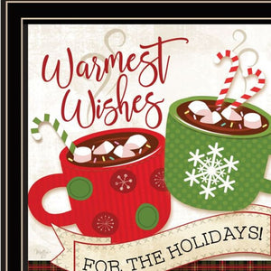 HomeRoots Set of Three Festive Black Framed Wall Art Prints - Modern Acrylic Decor for Holiday Charm 568729
