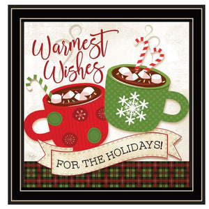 HomeRoots Set of Three Festive Black Framed Wall Art Prints - Modern Acrylic Decor for Holiday Charm 568729