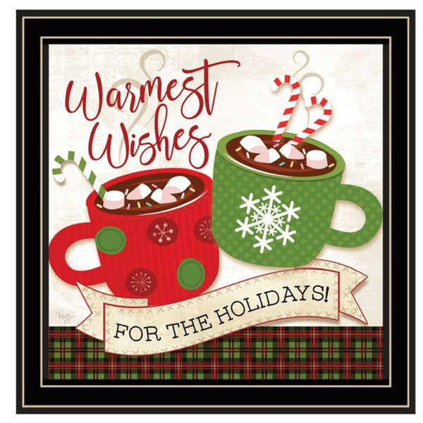 HomeRoots Set of Three Festive Black Framed Wall Art Prints - Modern Acrylic Decor for Holiday Charm 568729